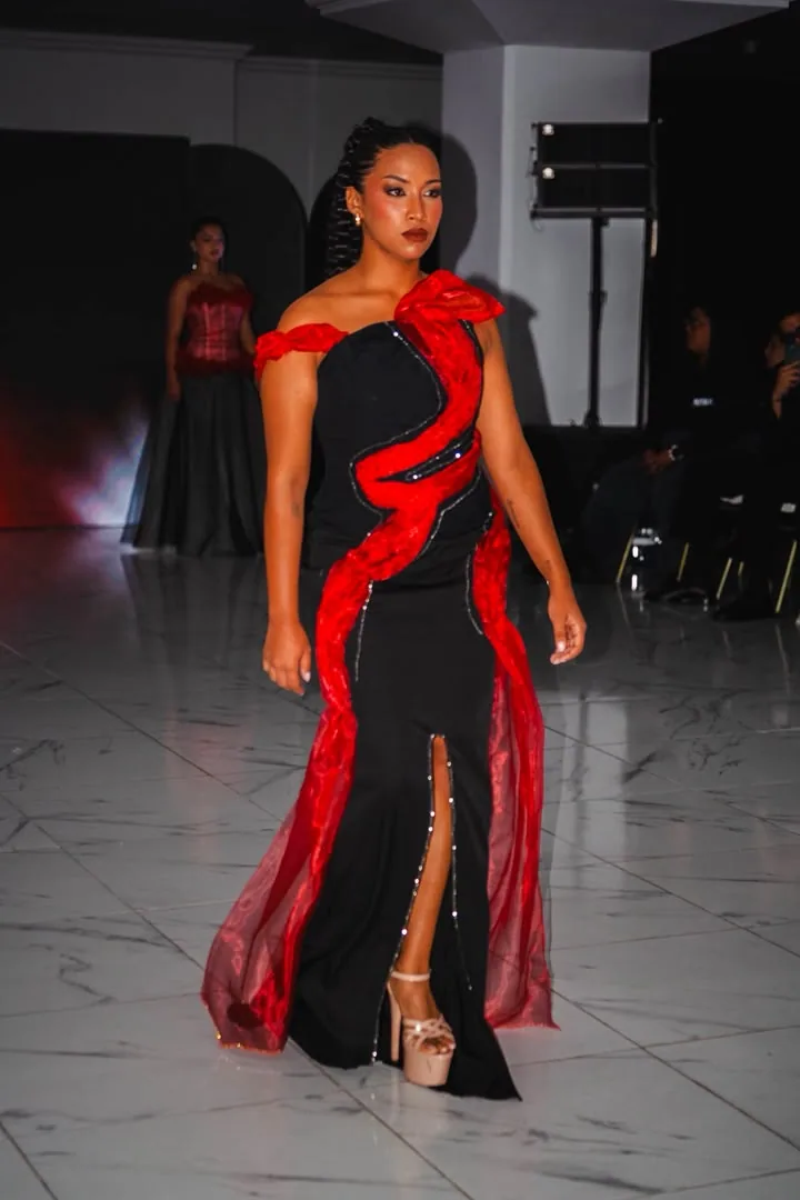 Vestido negro con serpentina roja — Sangre en la Memoria
